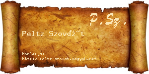 Peltz Szovát névjegykártya